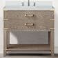 Lexora Home Norwalk 36" Single Bathroom Vanity in Grey Oak with White Quartz Top and Rectangular Sink, , large