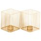 Maple and Jade Modern Metal Candle Holder with Rectangular Cage Design in Gold (Set of 3), , large