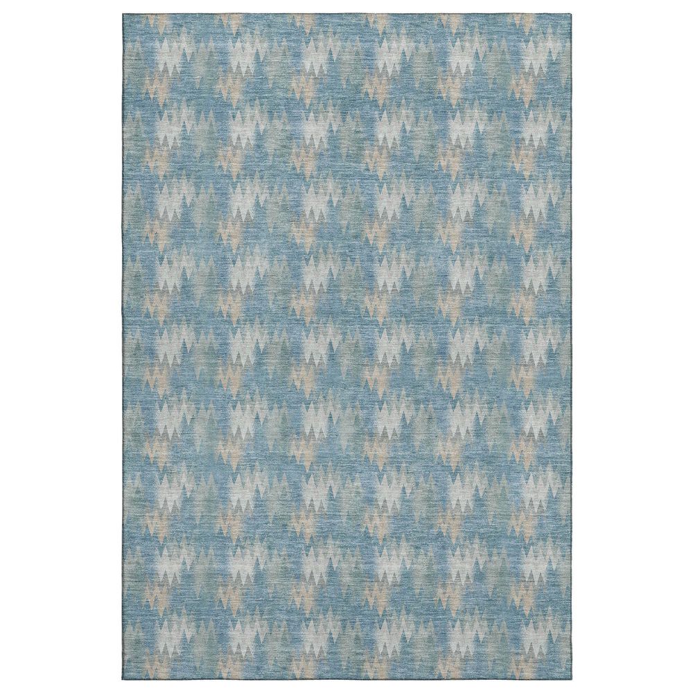 Dalyn Rug Company Soft Essentials Chevron Teal 9" x 12" Area Rug, , large