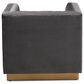 Baxton Studio Aveline Arm Chair with Brushed Gold Frame in Grey, , large