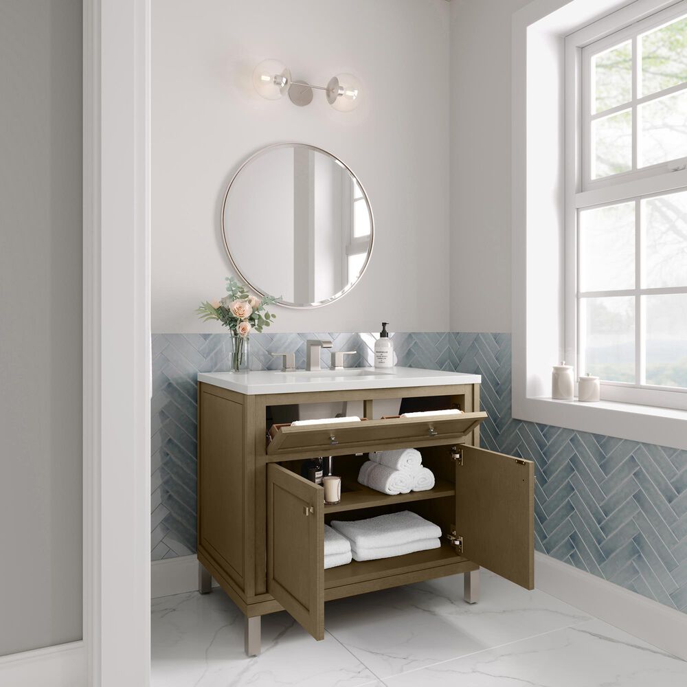 James Martin Vanities Chicago 36" Single Bathroom Vanity Cabinet in Walnut Whisper, , large