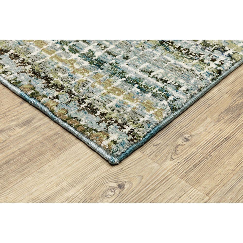 Oriental Weavers Atlas Stripe 747B0 2&#39;3&quot; x 8&#39; Blue and Green Runner, , large