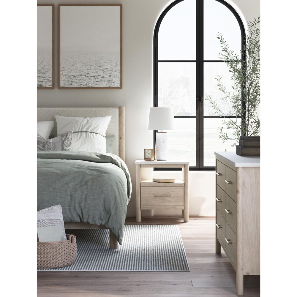 Ashley Cadmori 1-Drawer Nightstand in Brown and White, , large