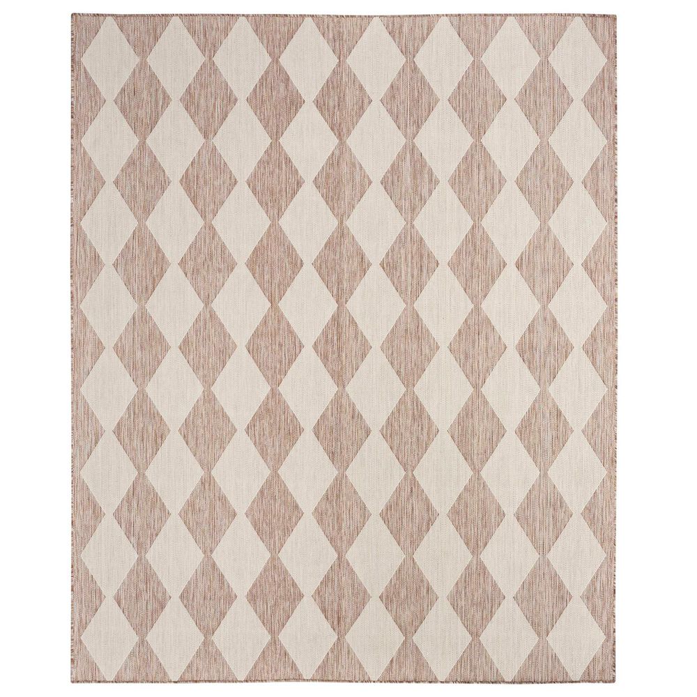 Nourison Positano Geometric Beige 7" x 10" Indoor/Outdoor Area Rug, , large