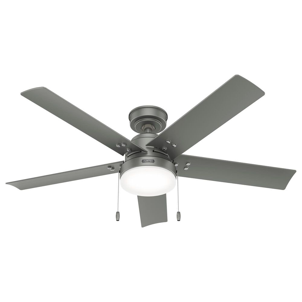 Hunter Sea Point 52" Outdoor Ceiling Fan with LED Lights in Matte Silver, , large