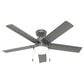 Hunter Sea Point 52" Outdoor Ceiling Fan with LED Lights in Matte Silver, , large