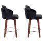 LumiSource Dahlia Swivel Counter Stool with Camel Upholstery in Walnut and Chrome (Set of 2), , large