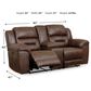 Ashley Stoneland Power Reclining Loveseat with Console in Chocolate, , large
