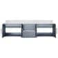 Lexora Home Geneva 72" Double Bathroom Vanity in Dark Grey with 2 cm White Carrara Marble Top and Rectangular Sinks, , large