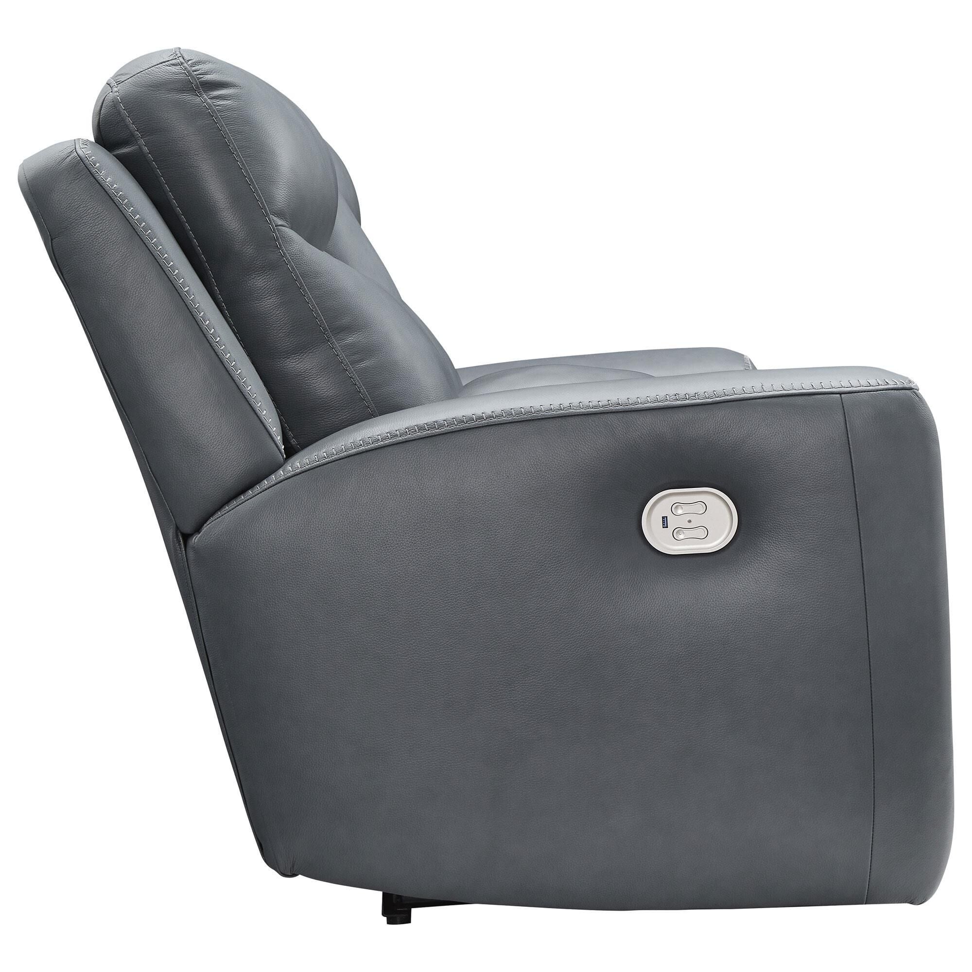 Ashley Mindanao Power Reclining Loveseat in Steel
