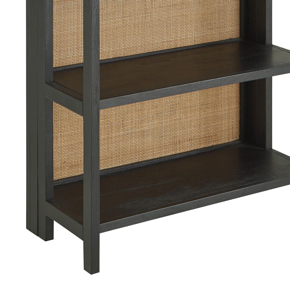 Ashley Abyard 5-Shelf Bookcase in Sandblasted Black and Natural, , large