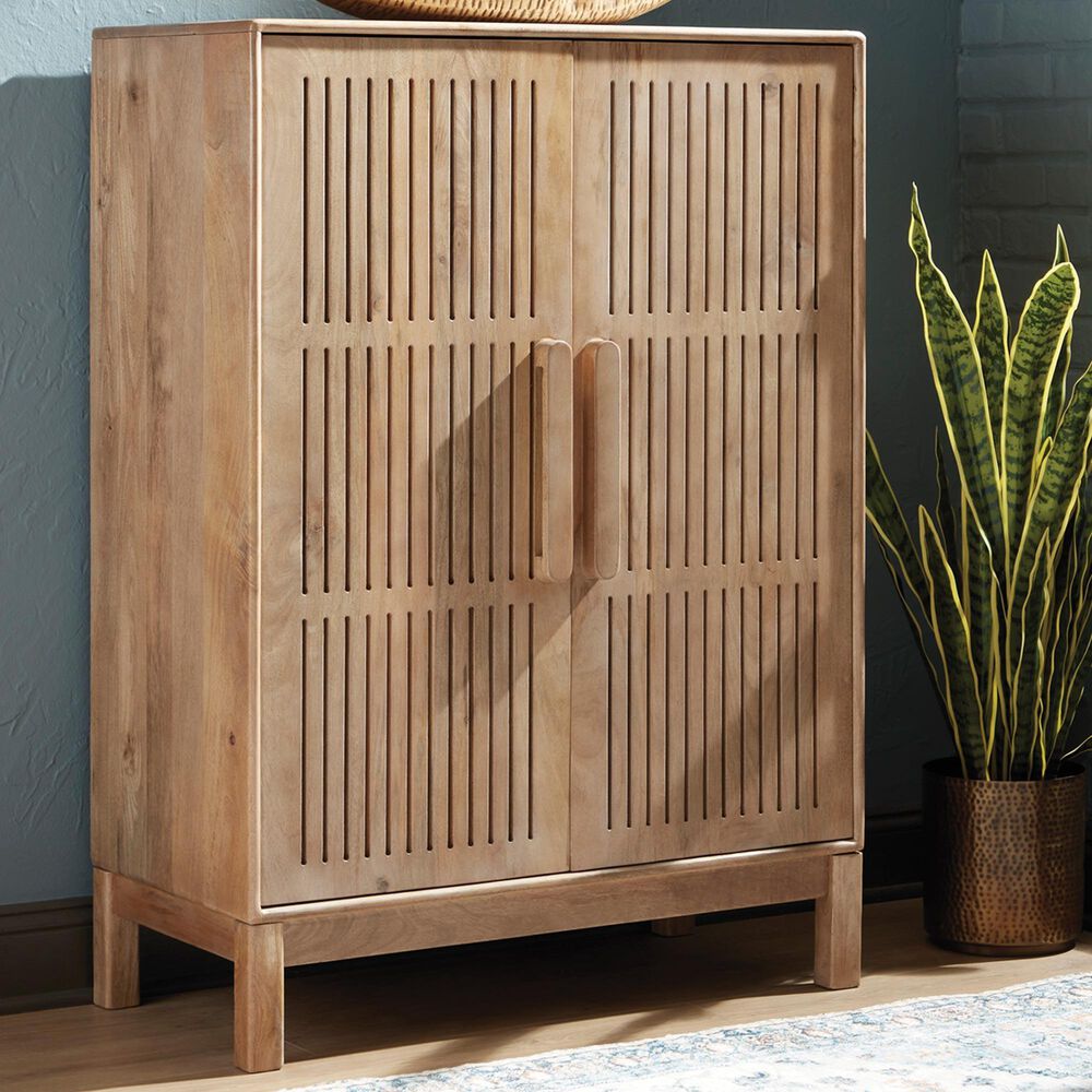 Ashley Pellamour Bar Cabinet in Natural Brown, , large