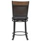 Linon Home Decor Franklin Swivel Counter Stool in Matte Black, , large