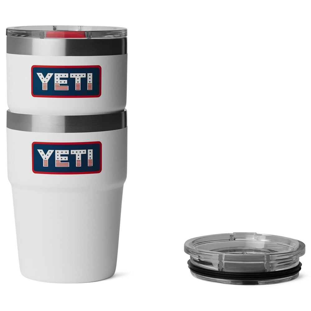 YETI Rambler 16 Oz Stackable Cup with MagSlider Lid in White and Badge, , large