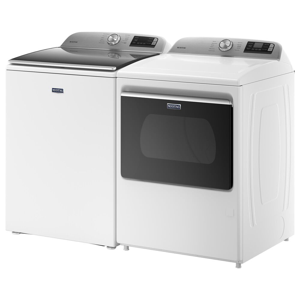 Maytag 5.4 Cu. Ft. Top Load Washer and 7.4 Cu. Ft. Gas Dryer with WiFi Laundry Pair in White, , large