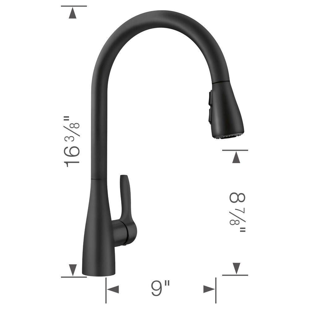 Blanco Atura Pull-Down Kitchen Faucet 1.5 GPM in Matte Black, , large