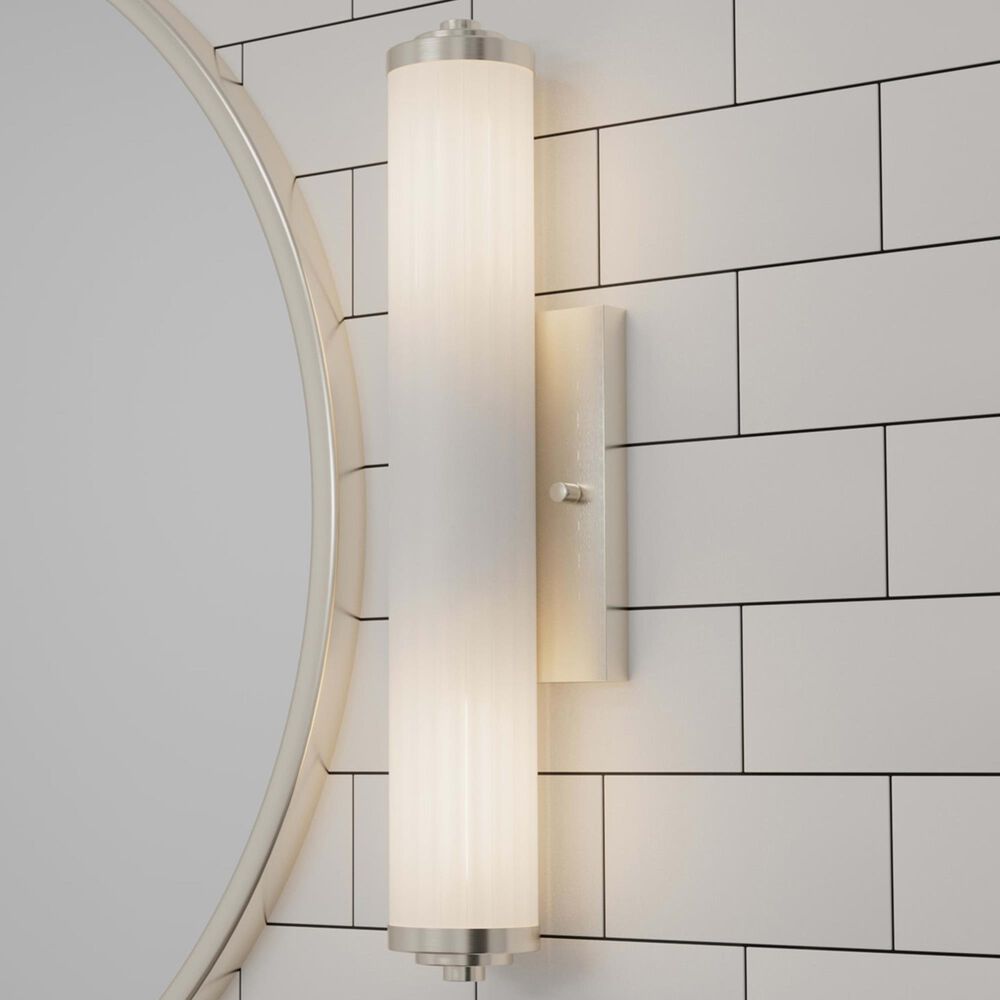 Hunter Holly Grove 18&quot; 2-Light Vanity with Cased White Shade in Brushed Nickel, , large
