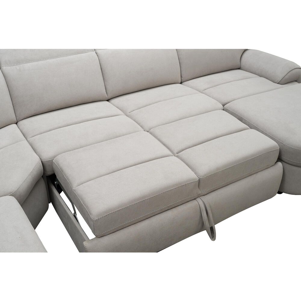 Vogue Home Furnishings 4-Piece Power Left-Facing Reclining Sectional with Chaise in Dove Gray, , large