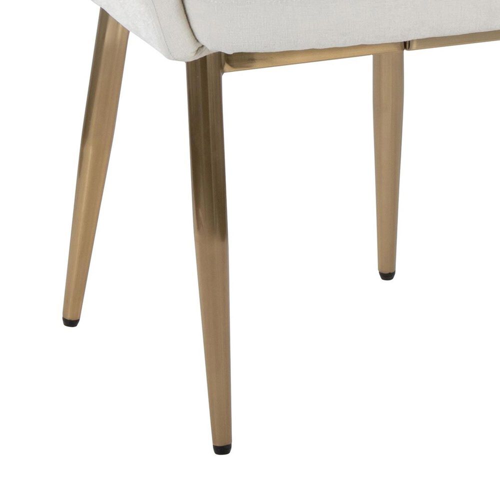 LumiSource Renee Arm Chair with Off-White Fabric Cushion in Gold (Set of 2), , large