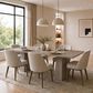 GARVEE 71" Rectangular Dining Table with Double Pedestal Base in Gray - Table Only, , large