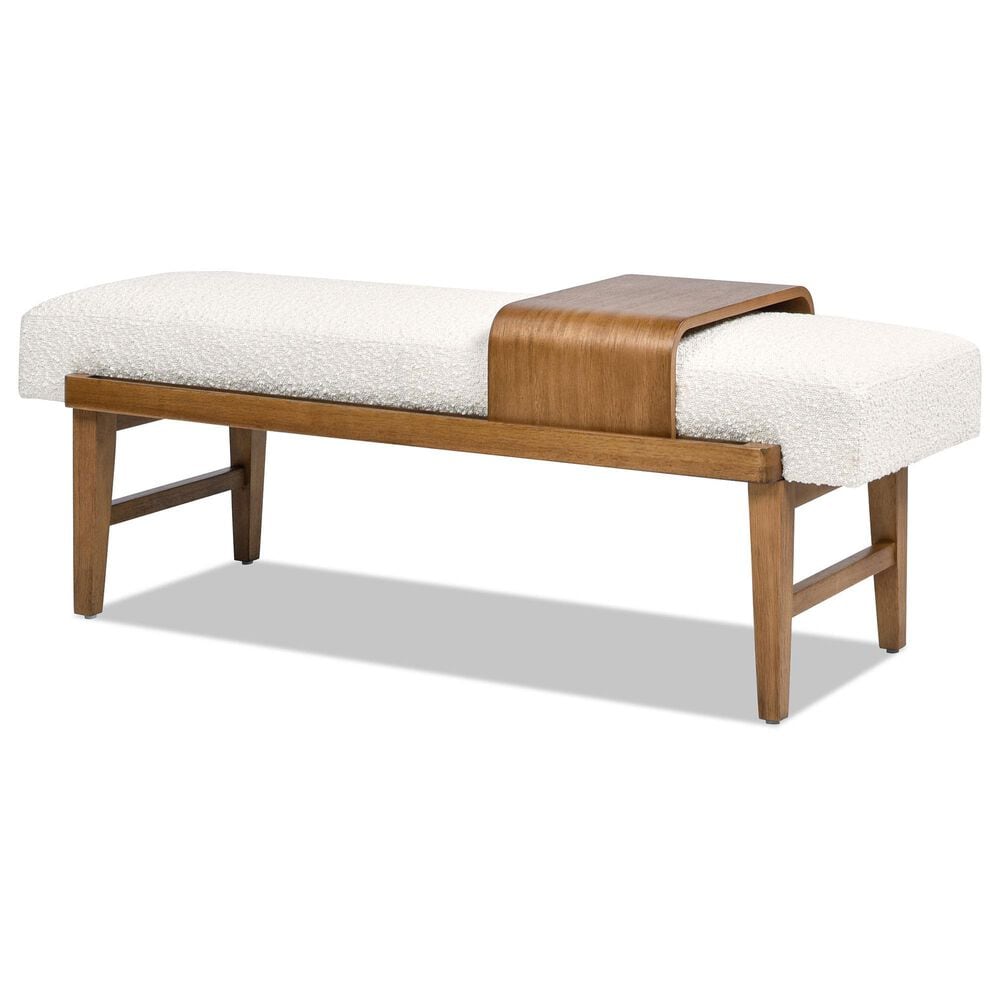 Jennifer Taylor Home Billie Modern Telephone Bench with Sliding Shelf in Natural Brown, , large
