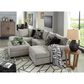 Ashley Megginson 3-Piece Right Facing U-Shaped Sectional with Sofa Chaise and Storage Ottoman in Storm, , large