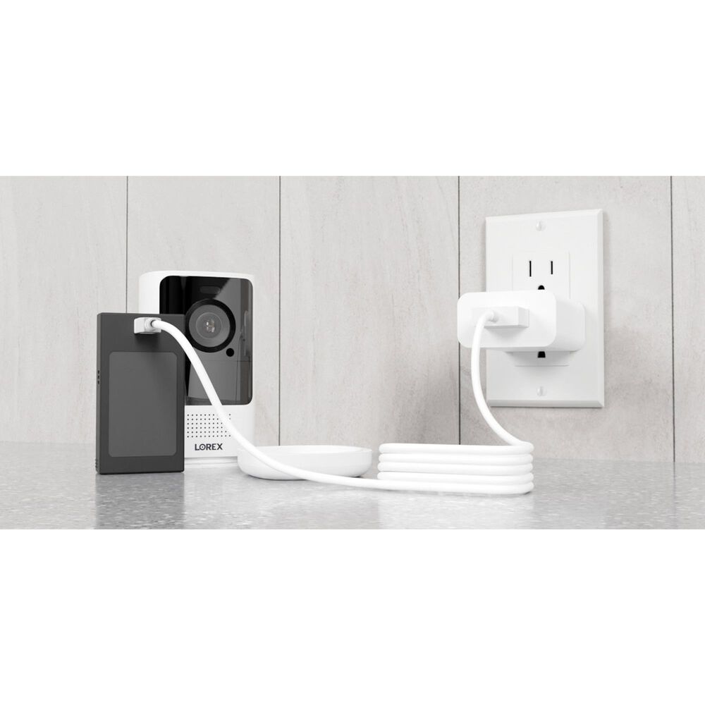 Lorex 4K Spotlight Battery Wi-Fi Outdoor Security Camera in White, , large
