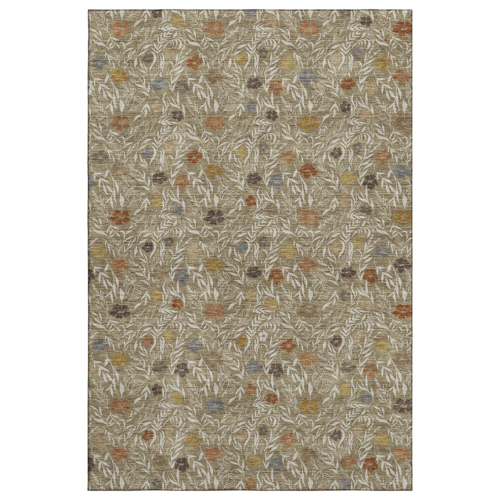 Dalyn Rug Company Soft Essentials Floral Coffee 10" x 14" Indoor/Outdoor Area Rug, , large