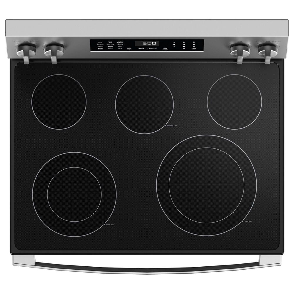 GE Appliances 2pc Kitchen Package 1.9 Cu. Ft. Over-the-Range Sensor Microwave Oven and 30&quot; Free-Standing Electric Convection Range with No Preheat Air Fry and EasyWash Oven Tray in Stainless Steel, , large