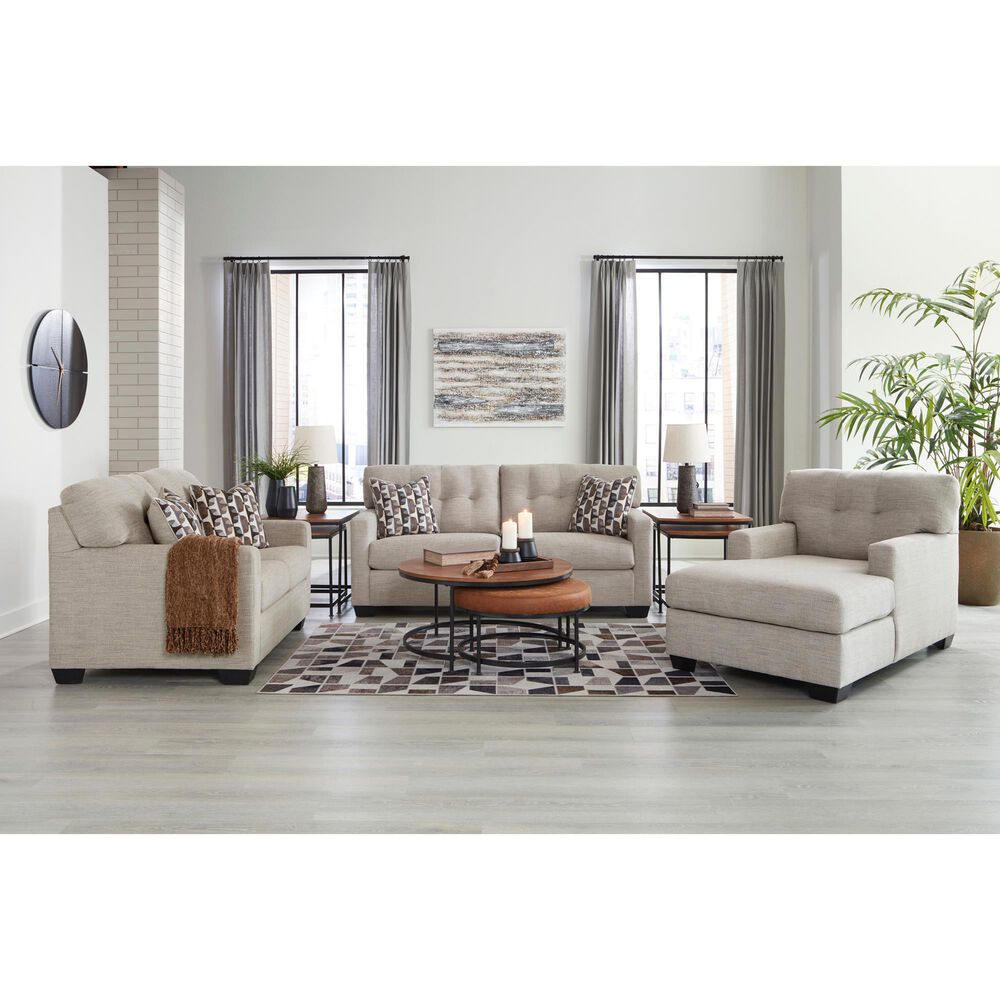 Ashley Mahoney Stationary Loveseat in Pebble, , large