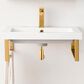 James Martin Vanities Boston 23.6" Single Wall Brackets in Radiant Gold with 3 cm White Glossy Resin Top and Rectangular Sink, , large