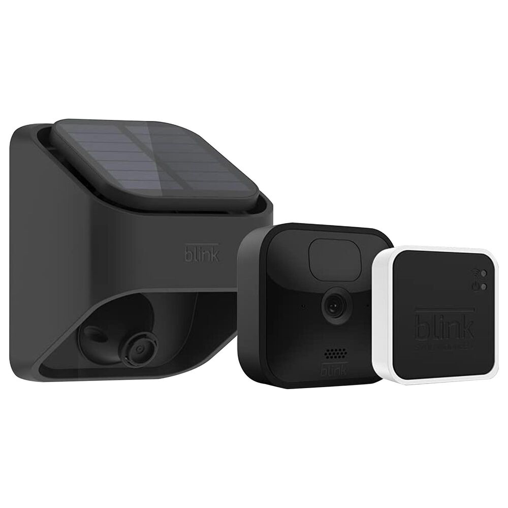 Blink Outdoor Add-On Camera + Solar Panel Charging Mount Smart Security Camera in Black, , large