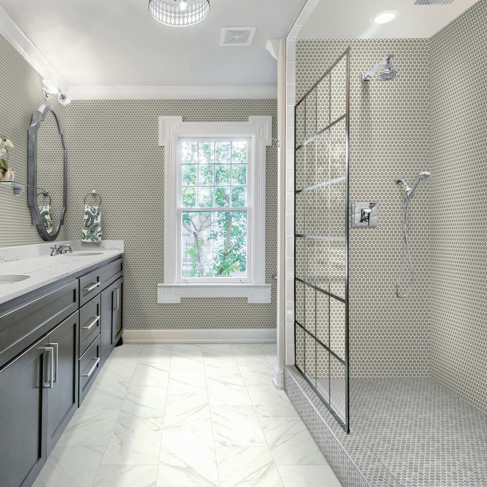 Dal-Tile Color Wheel Architectural Gray 13&quot; x 11&quot; Ceramic Mosaic Sheet, , large