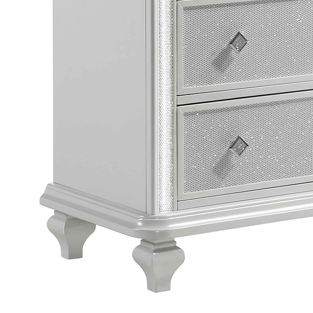 New Heritage Design Stardust 3-Piece Queen Bedroom Set in White and Silver, , large