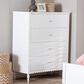 Baxton Studio Roni 4-Drawer Chest in White, , large