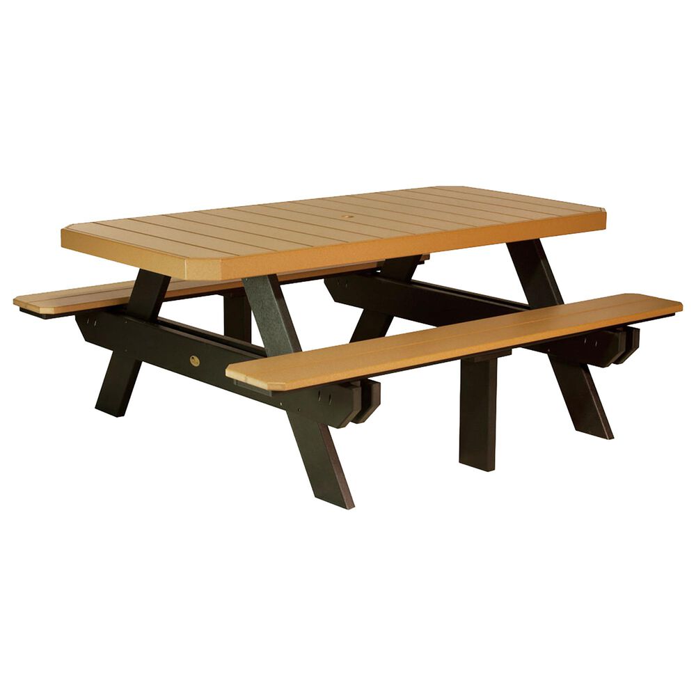 Amish Orchard 6' Picnic Table in Cedar and Black, , large