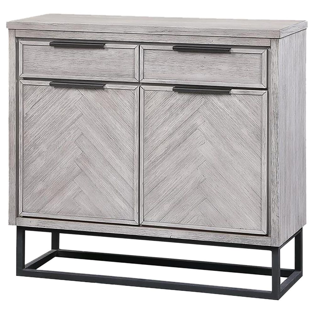 Shell Island Furniture Small Cabinet in Herringbone White Rub, , large