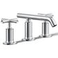 Kohler Purist Widespread Bathroom Sink Faucet with Cross Handles and Low Gooseneck Spout in Polished Chrome, , large
