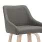 LumiSource Hannah Swivel Bar Stool with Dark Grey Faux Leather Upholstery in Whitewashed and Black (Set of 2), , large