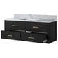 Lexora Home Castor 48" Single Bathroom Vanity in Black with 2 cm White Carrara Marble Top and Rectangular Sink, , large