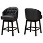 Baxton Studio Theron Swivel Counter Stool with Black Cushion in Espresso Brown (Set of 2), , large