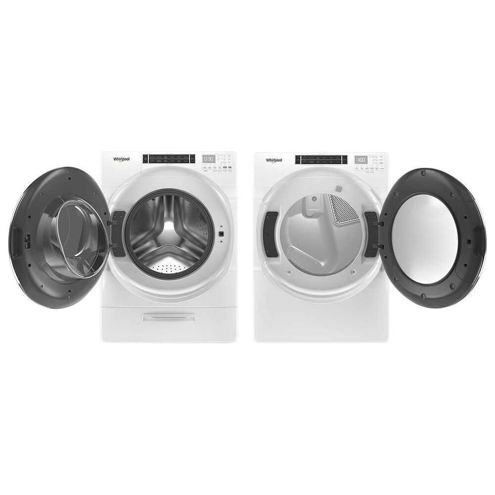 Whirlpool 5.0 Cu. Ft. Front Load Washer and 7.4 Cu. Ft. Gas Dryer Pair in White, , large