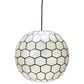 Creative Coop Simone 12" Pendant with Pearly White Shade in Black, , large