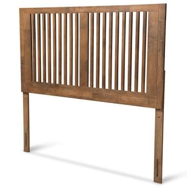 Baxton Studio Harena Full Slat Headboard in Ash Walnut, , large