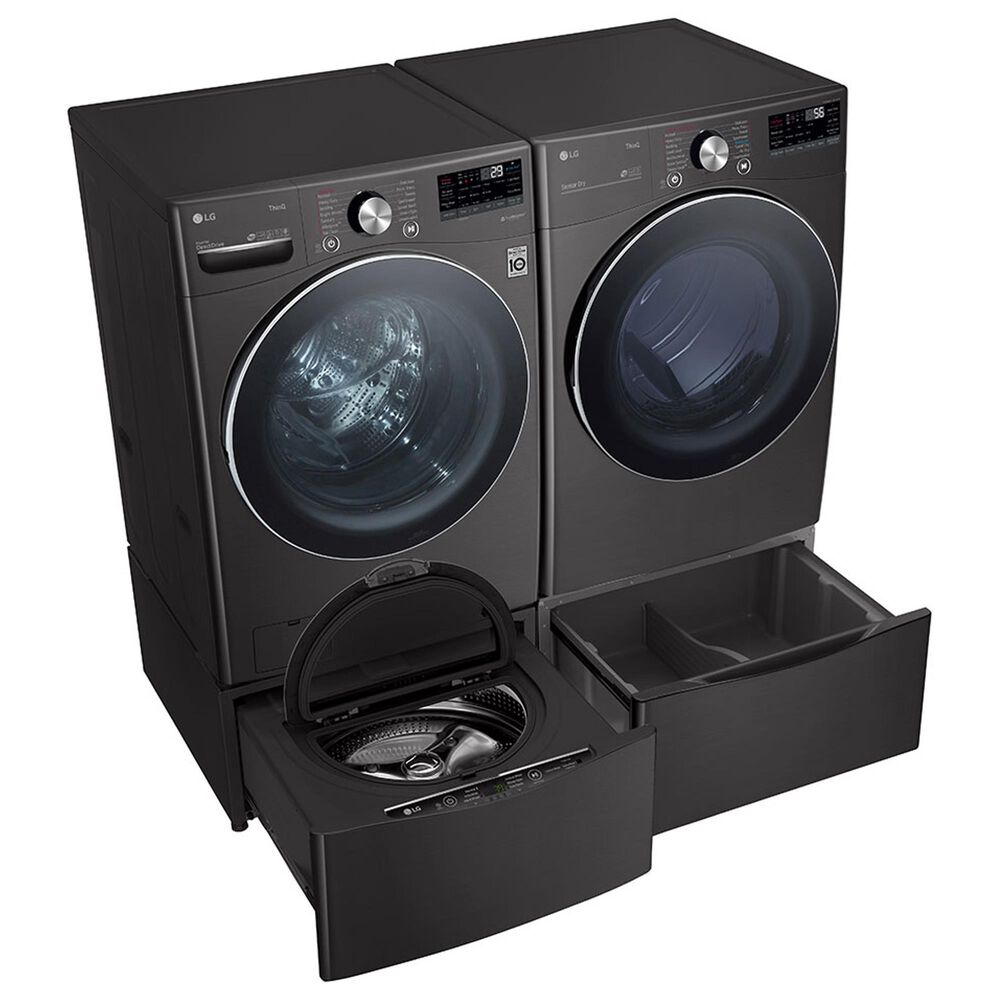LG 7.4 Cu. Ft. Smart Front Load Electric Dryer with TurboSteam in Black Steel, , large