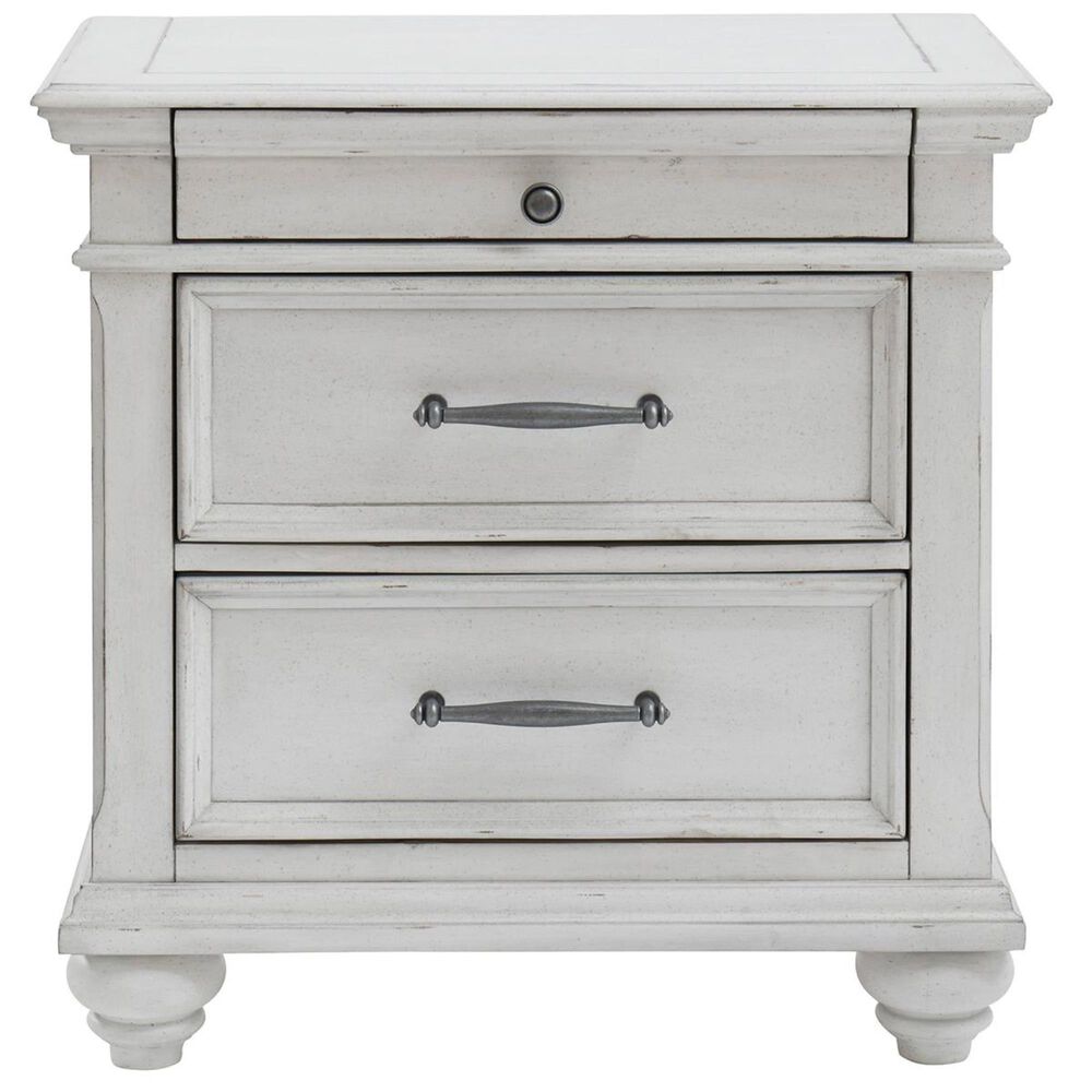 Signature Design by Ashley Kanwyn 4 Piece King Bedroom Set in Distressed Whitewash, , large