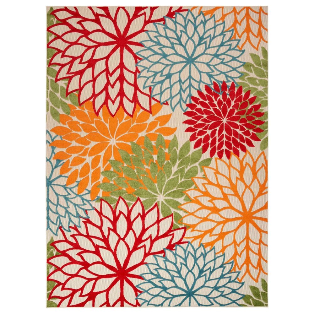 Nourison Aloha 10" x 14" Green Indoor/Outdoor Area Rug, , large
