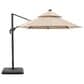 Furniture of America Zora 10" LED Bulb Double Top Octagon Patio Umbrella with Base in Beige, , large
