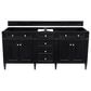 James Martin Vanities Brittany 72" Double Bathroom Vanity in Black Onyx with 3 cm Ethereal Noctis Quartz Top and Rectangle Sinks, , large
