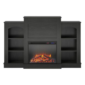 DHP Elk Grove Fireplace Mantel with Bookshelves in Black Oak, , large